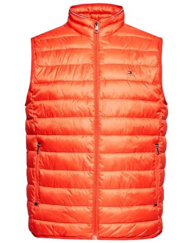 Tommy Hilfiger Ärmellose Jacke aus recyceltem Polyester - Daring Scarlet - Orange
