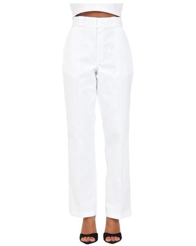 Dickies Pantaloni casual bianchi per donne - Bianco