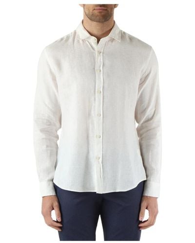 AT.P.CO Camicia in lino con colletto classico - Bianco