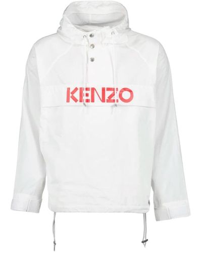 KENZO Logo windbreaker jacke - Weiß