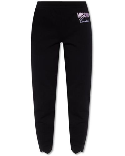 Moschino Logo-embroidered sweatpants - Negro
