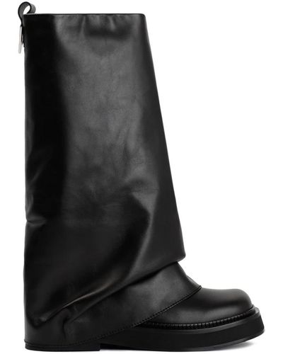 The Attico Schwarze ankle boots mit silber-hardware