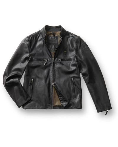 Blauer Leather jackets - Schwarz