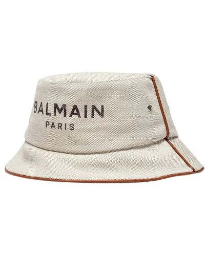 Balmain B-army piping bucket hat - Bianco