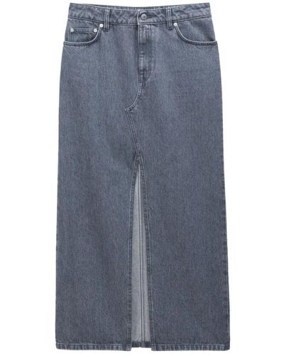 Filippa K Falda gris de denim de algodón orgánico - Azul
