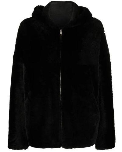 Yves Salomon Faux Fur & Shearling Jackets - Black