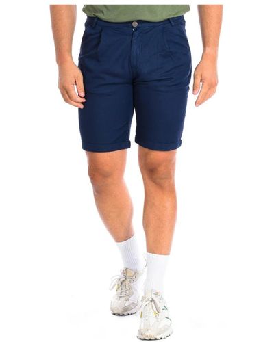 La Martina Weiße bermuda-shorts mit knopf und reißverschluss - Blau