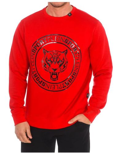 Philipp Plein Rundhals-sweatshirt mit markendruck - Rot