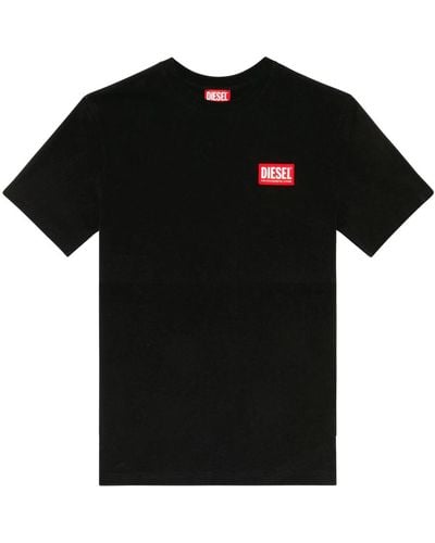 DIESEL T-shirt mit -logo-patch - Schwarz