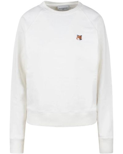 Maison Kitsuné Fox head patch crewneck sweatshirt - Blanco