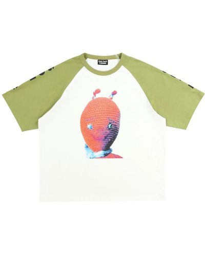 Pleasures Alien Raglan Shirt - Baumwoll T-Shirt mit Druck - Grün