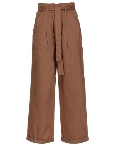 Pinko Trousers > wide trousers - Marron