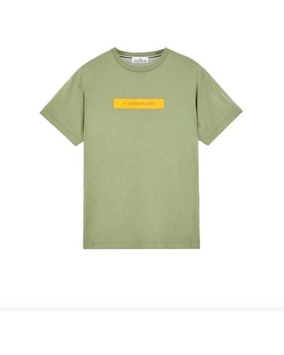 Stone Island Sage Green T-Shirt mit Micro Graphics Two Print - Grün