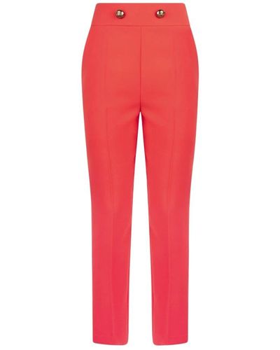 Elisabetta Franchi Cropped Trousers - Red
