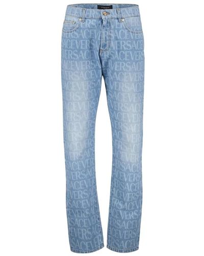 Versace Blaue gewaschene straight fit jeans