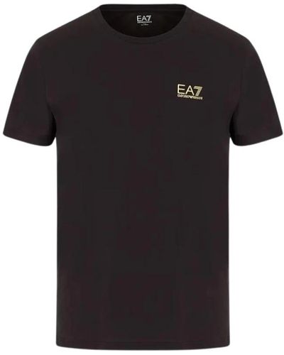 EA7 Reines baumwoll-t-shirt,reines baumwoll t-shirt - Schwarz