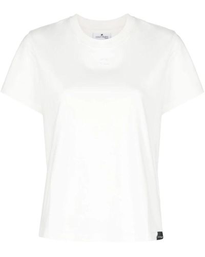 Courreges Weiße logo t-shirts und polos