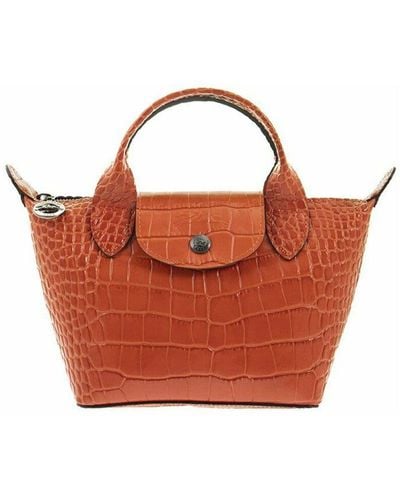 Longchamp Le pliage cuir - hand bag - Arancione