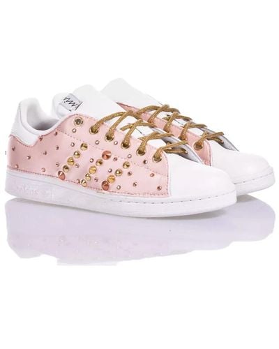 adidas Handgefertigte weiße goldene rosa sneakers - Pink