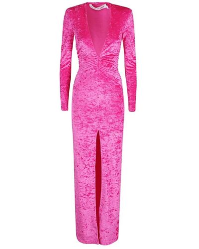 Amen Samt lang kleid - Pink