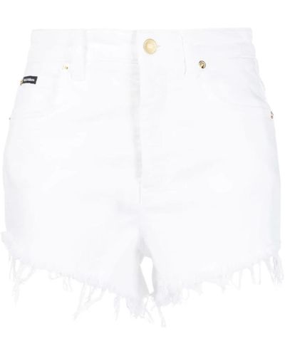 Dolce & Gabbana High-waist, ausgefranste denim-shorts - Weiß