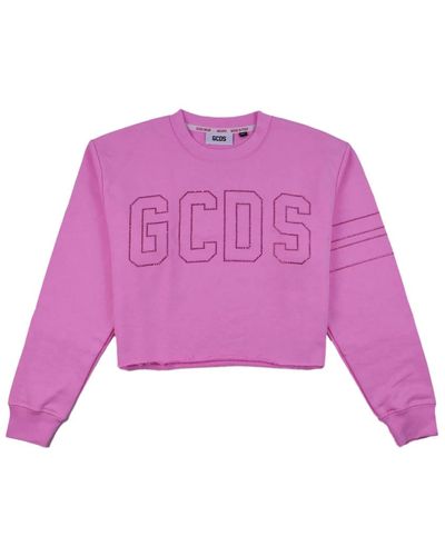 Gcds Bling crop sweatshirt - Lila