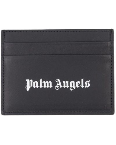 Palm Angels Logo-print leder kartenhalter - Schwarz