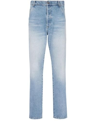 Balmain Jeans in cotone a taglio dritto - Blu