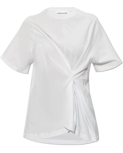 Victoria Beckham T-shirt mit raffung - Weiß