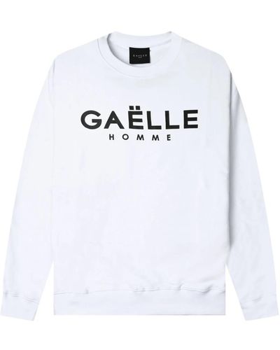 Gaelle Paris Weißer pullover gaab modell, schwarzer pullover gaabm00124