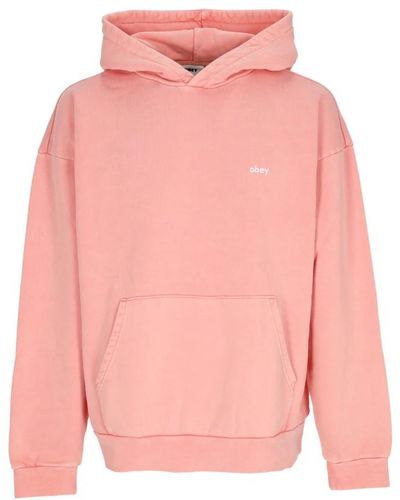 Obey Leichtes pigment-hoodie-fleece - Pink