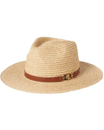Ralph Lauren Elegante cappello fedora in rafia naturale - Neutro