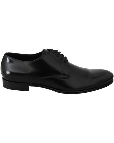 Dolce & Gabbana Leather Derby Formal Shoes - Schwarz