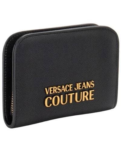 Versace Synthetische reißverschlussbrieftasche mit originalhülle - Schwarz