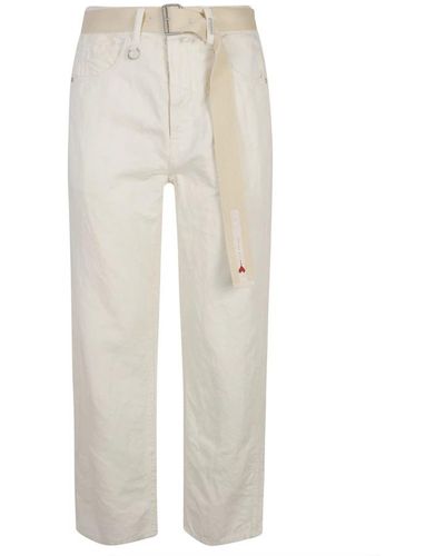 High Cropped Trousers - Natural