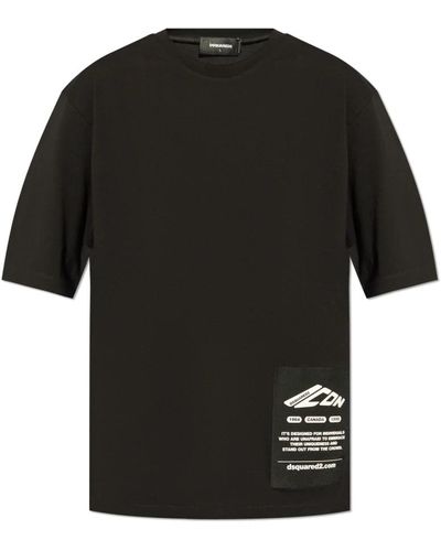 DSquared² T-shirt mit logo-patch - Schwarz
