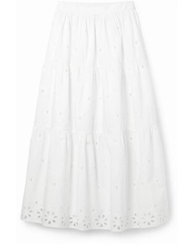 Desigual Midi Skirts - White