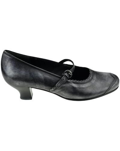 Gabor Zapato de cuero cómodo con hebilla ajustable - Negro
