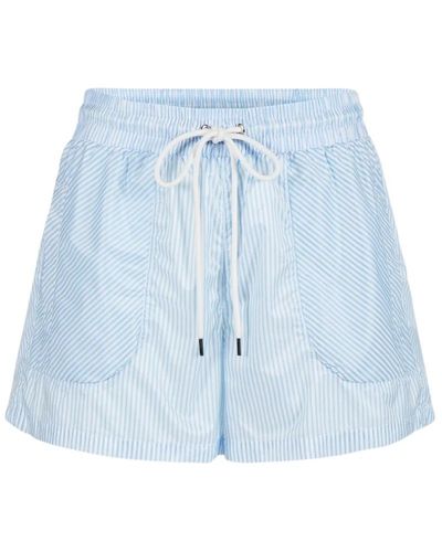 Iceberg Shorts de nylon a rayas con cintura elástica - Azul