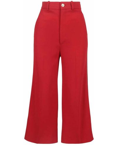 Gucci Web-striped bootcut pants - Rosso