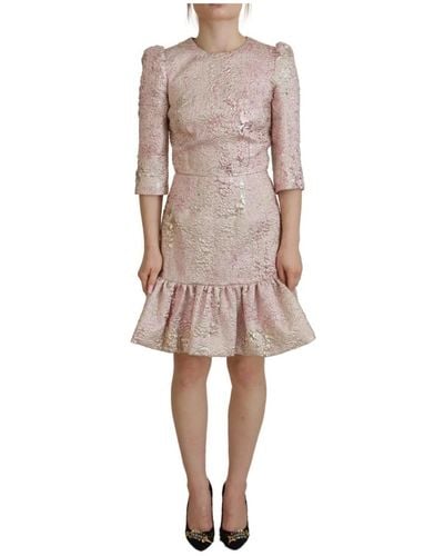 Dolce & Gabbana Rosa jacquard sheath midi kleid - Pink