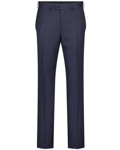 EDUARD DRESSLER Pantaloni lana stile elegante a quadri - Blu