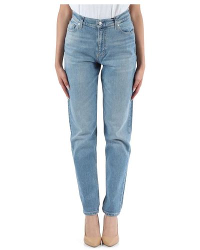 Calvin Klein Mom fit jeans mit fünf taschen - Blau