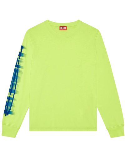 DIESEL Langarm-t-shirt mit verschwommenem -print - Grün