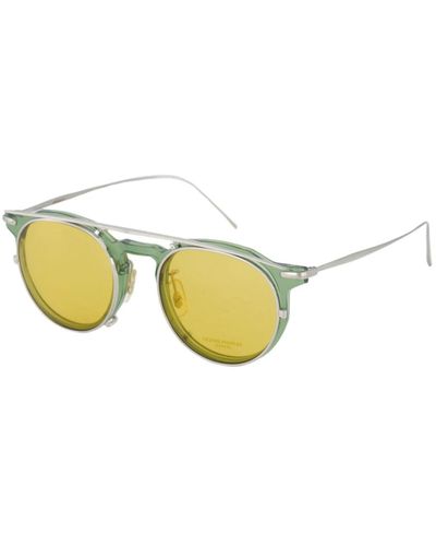 Oliver Peoples Runde optische clip-on sonnenbrille wäscht salbei - Gelb