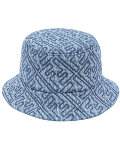 Fendi Denim logo beanie hat - Azul