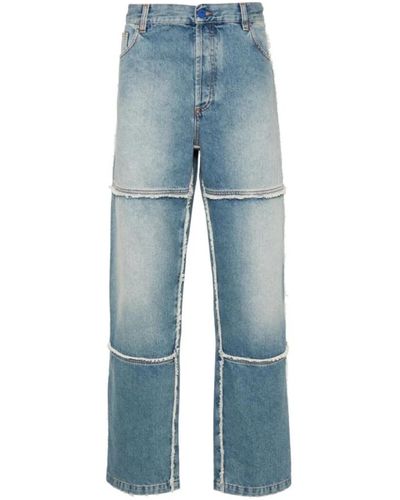 Marcelo Burlon Jeans > straight jeans - Bleu