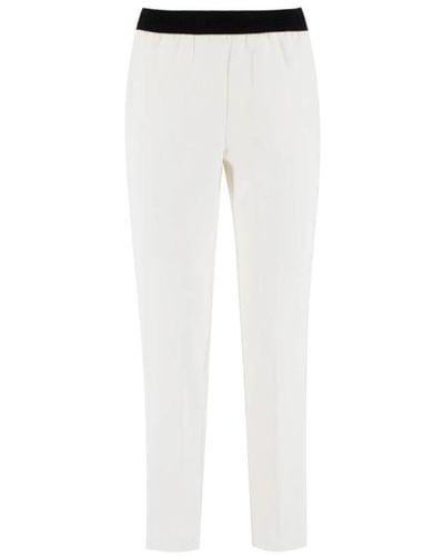 Ermanno Scervino Pantalones de algodón elástico con pliegue a medida - Blanco