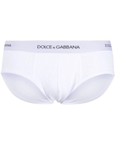 Dolce & Gabbana Logo taillen-rippstrick-slips - Weiß