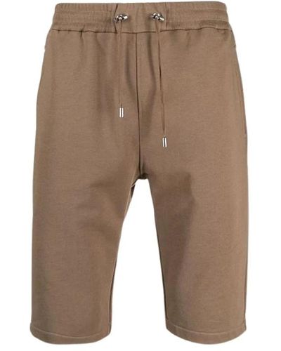 Balmain Shorts in cotone con coulisse - Marrone